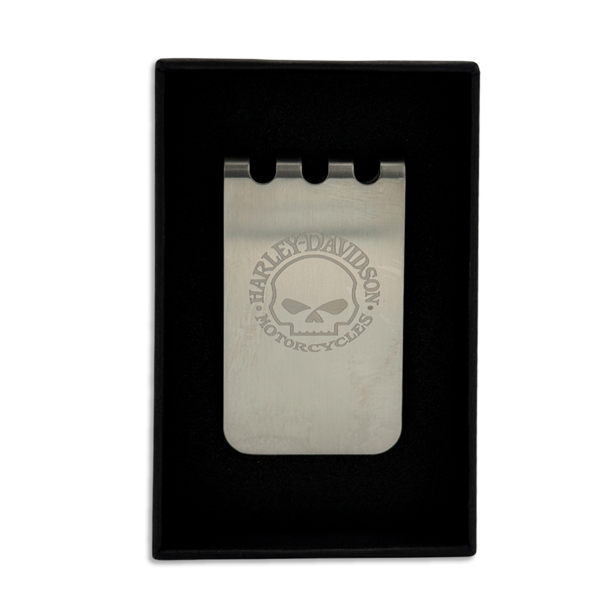 Fermasoldi in metallo Willie G Skull Harley-Davidson® da uomo - Finitura grigia MAU902 - immagine 4