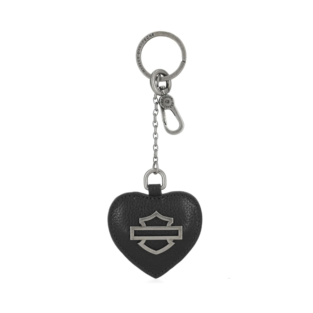 Portachiavi Harley-Davidson Open B&S Logo in vera pelle a forma di cuore, nero MAU205/26