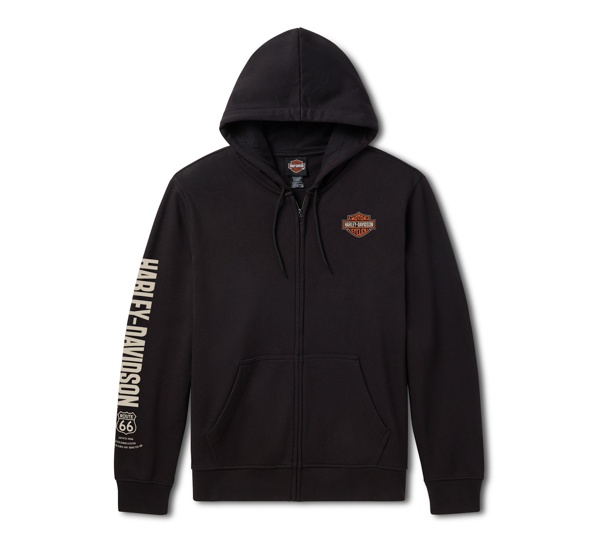 Felpa con cappuccio e zip intera H-D Route 66 Anniversary in pile