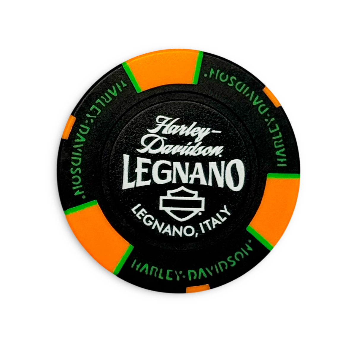 Poker Chip Harley-Davidson Legnano BLK/NEON ORANGE/NEON GREEN - immagine 2