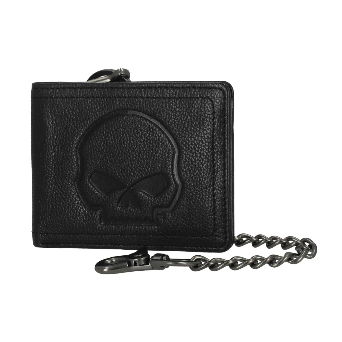 Portafoglio da uomo Harley-Davidson® Willie G con teschio in rilievo, in pelle e con catena MWM116 - immagine 2